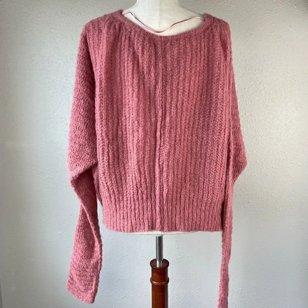 NWT Free People Alpaca Blend Oversized Cropped Sweater Size Small